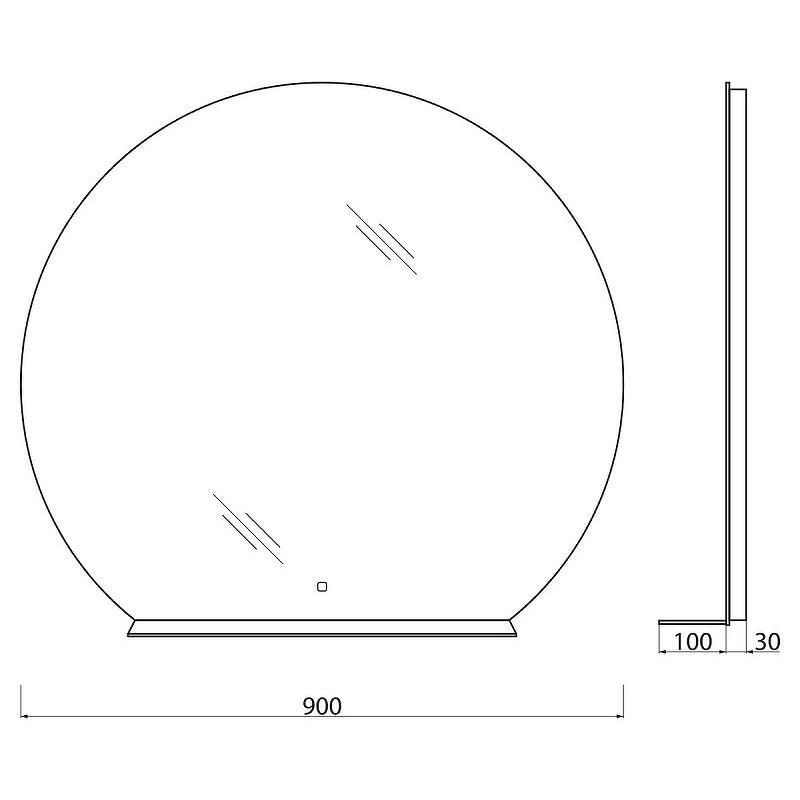 Зеркало BelBagno SPC-RNG-900-LED-TCH-MENS 90 см, с подсветкой и сенсорным выключателем