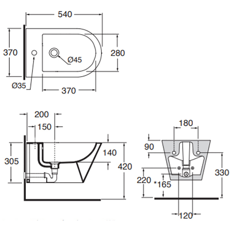 Биде Azzurra Forma FMBKS000000MBI*1/(FOR500/SOSK bi*1) подвесное, белое