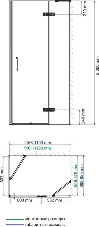 Душевой уголок Wasserkraft Aller 10H07R 120x90 см