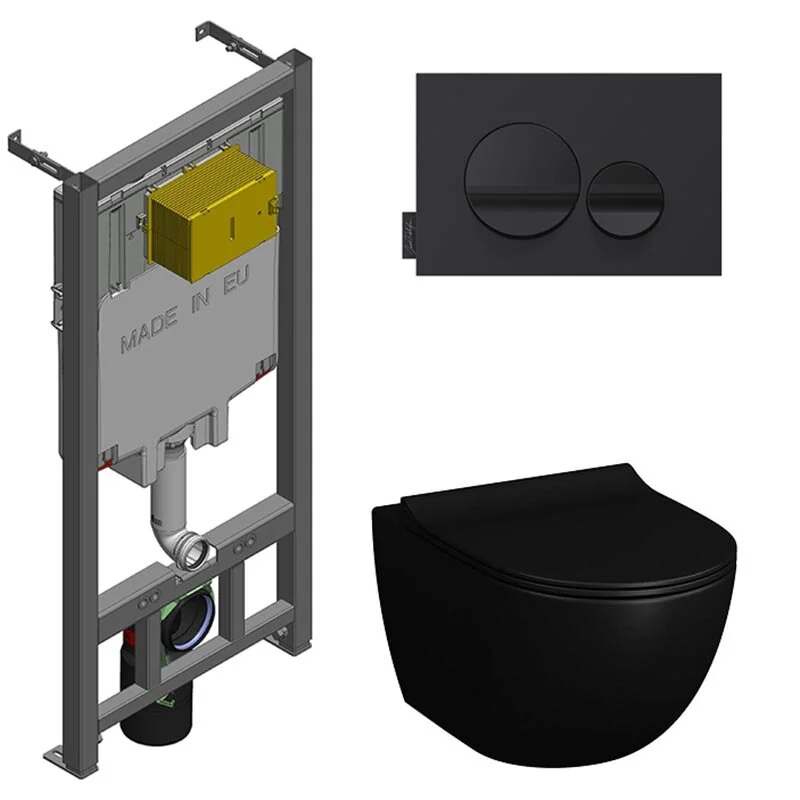 Унитаз с инсталляцией VitrA Sento E29025-NF/E20859-7-BMT/7748B083-0101/120-083-009/