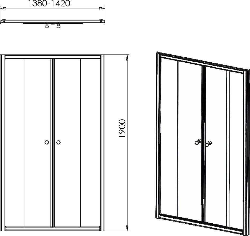 Душевая дверь в нишу Sturm Entrada 140x190 см