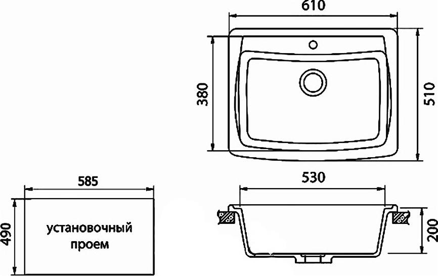 Кухонная мойка GranFest Standart GF-S605 чёрный