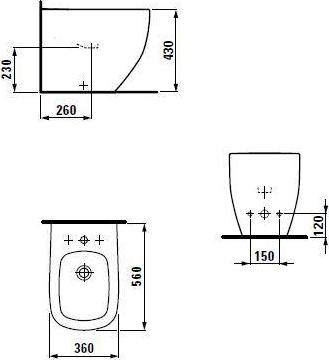 Напольное биде Laufen Palomba 8.3280.1.000.304.1