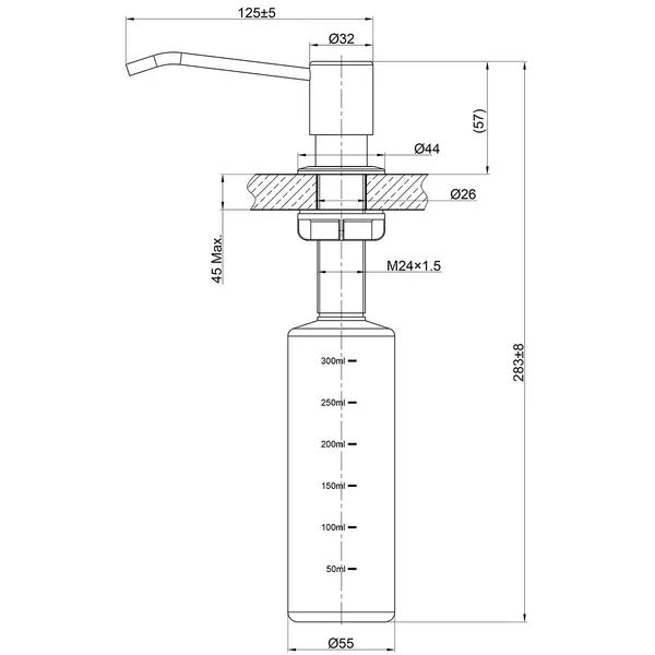 Дозатор для жидкого мыла Lemark Expert LM8201PSH, шампань