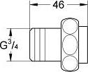 Входное резьбовое соединение для углового монтажа, подключение 3/4 Grohe 37133000
