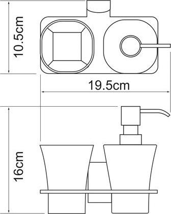 Держатель дозатора и стакана Wasserkraft Leine 5089