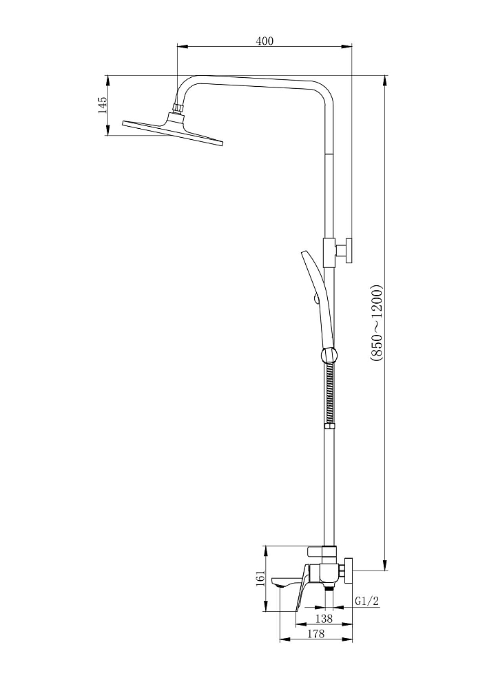 Душевая стойка Haiba HB24816 хром