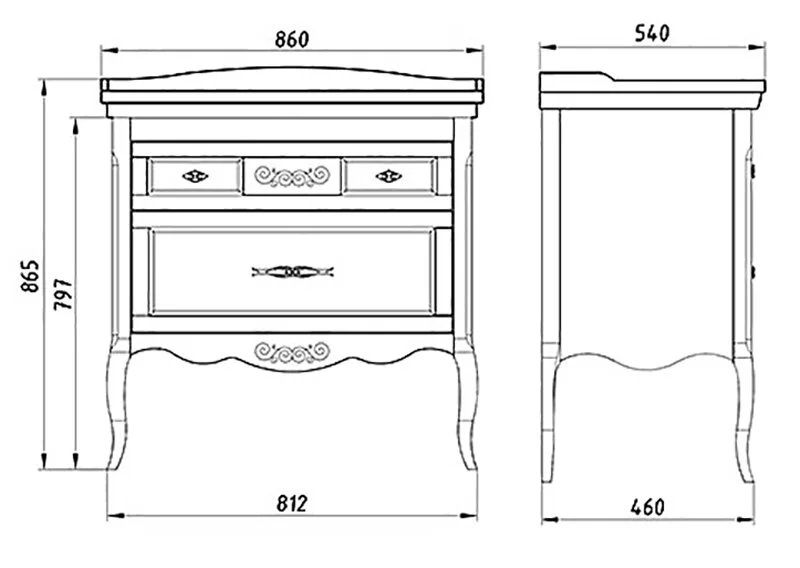 Тумба под раковину ASB-Woodline Модерн tumba_asb_modern_85_white белый