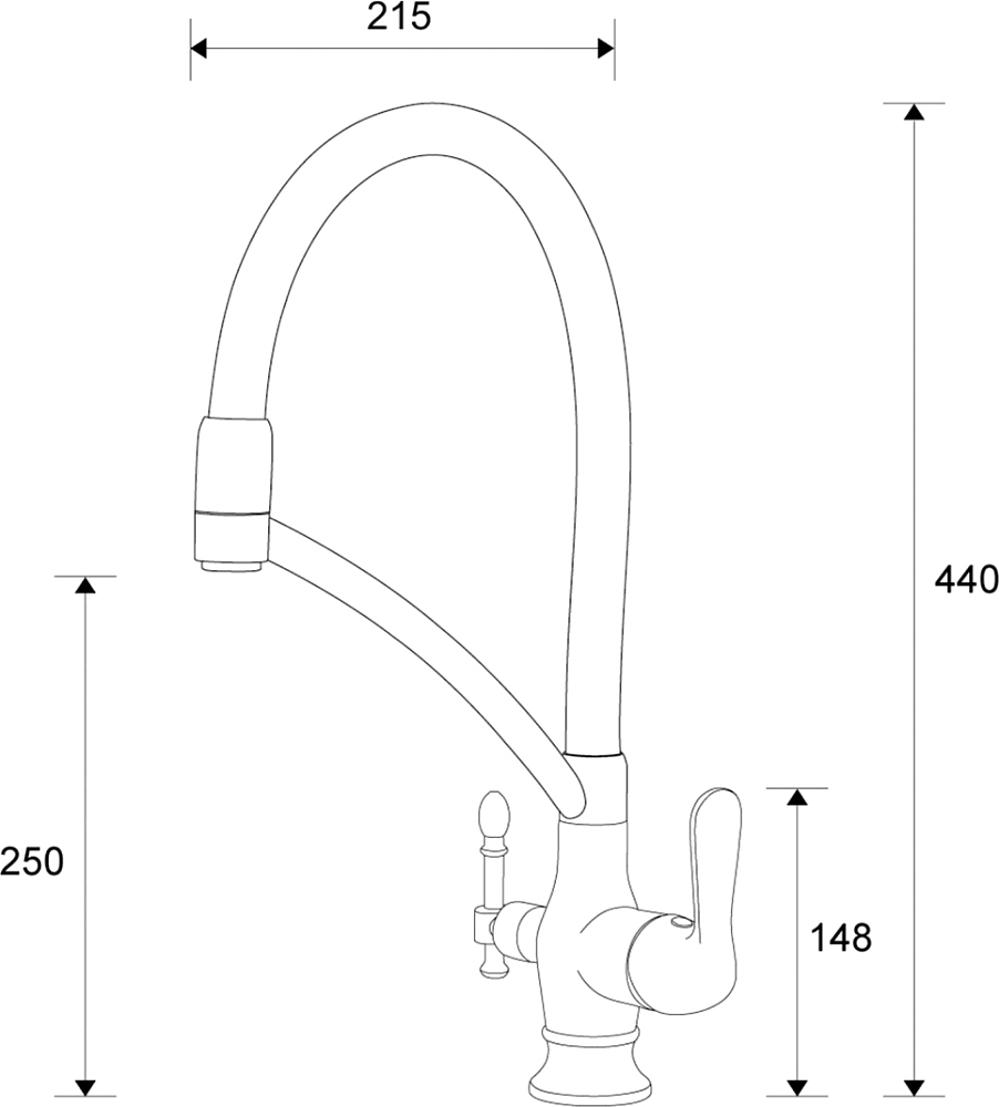 Смеситель Zorg Sanitary ZR 346-6 YF для кухонной мойки