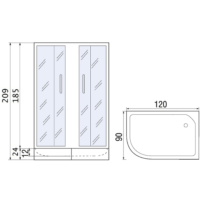 Душевой уголок River Don 120х90 10000008320 с поддоном