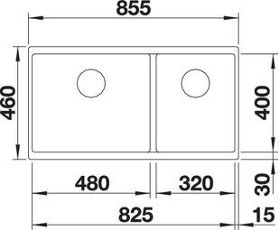 Кухонная мойка Blanco Subline 480/320-U 523584 антрацит