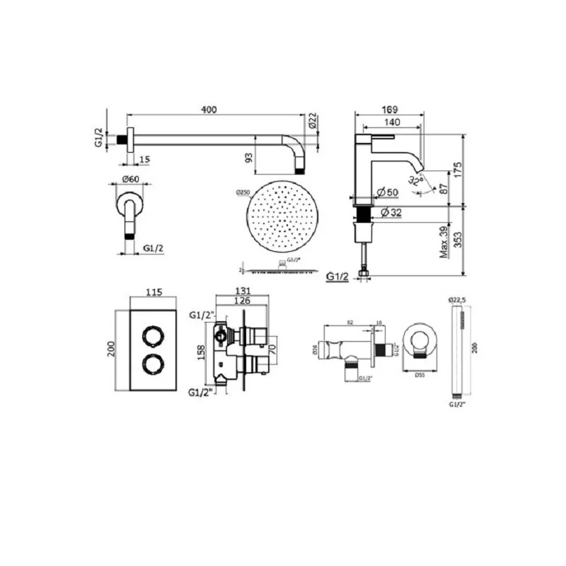 Смеситель для душа Plumberia Selection Ixo KITXOT18QNO53 черный