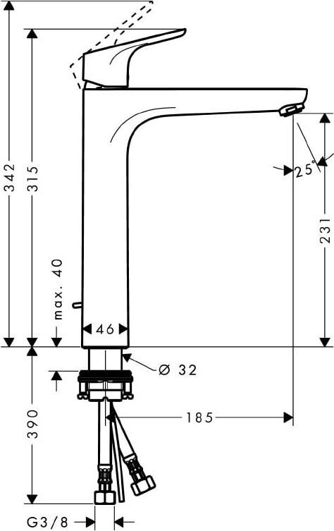 Смеситель для раковины Hansgrohe Focus 31532000, хром