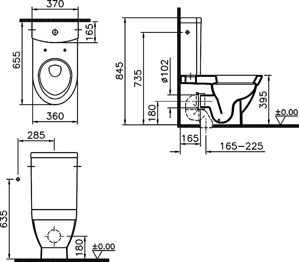 Унитаз-компакт VitrA Form 500 9730B003-1165 с микролифтом