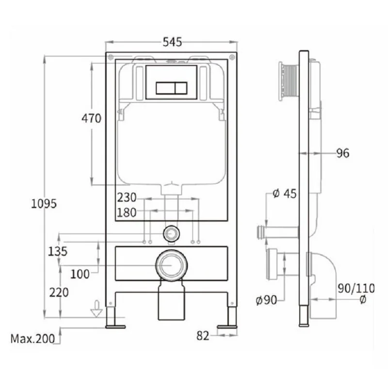 Инсталляция Caprigo GBR-100 Duo с унитазом Armonia 5803 DA001-crm, крышка микролифт, кнопка хром