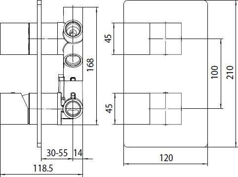 Смеситель для ванны с душем Bossini Cube New Z00062.030, хром