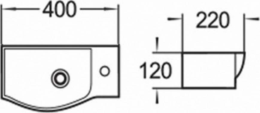 Раковина Comforty 40 7947AL 00004150352, левая, белый