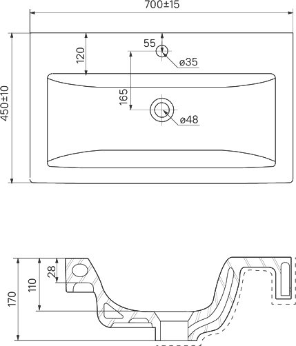 Раковина 70 см Iddis Wash Basin 0157000i28, белый