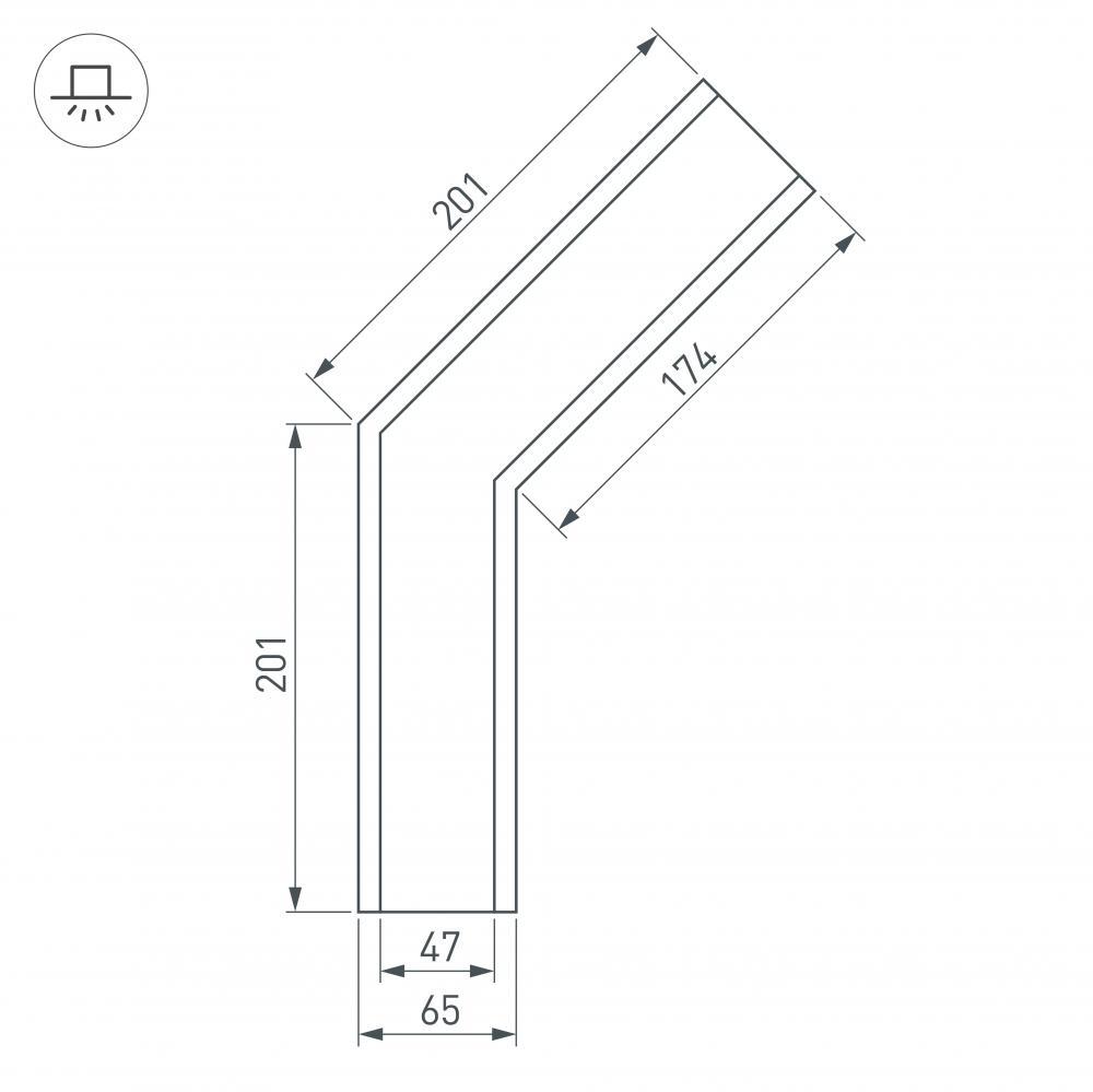 Коннектор угловой Arlight SL-Linia65-F-135 030123