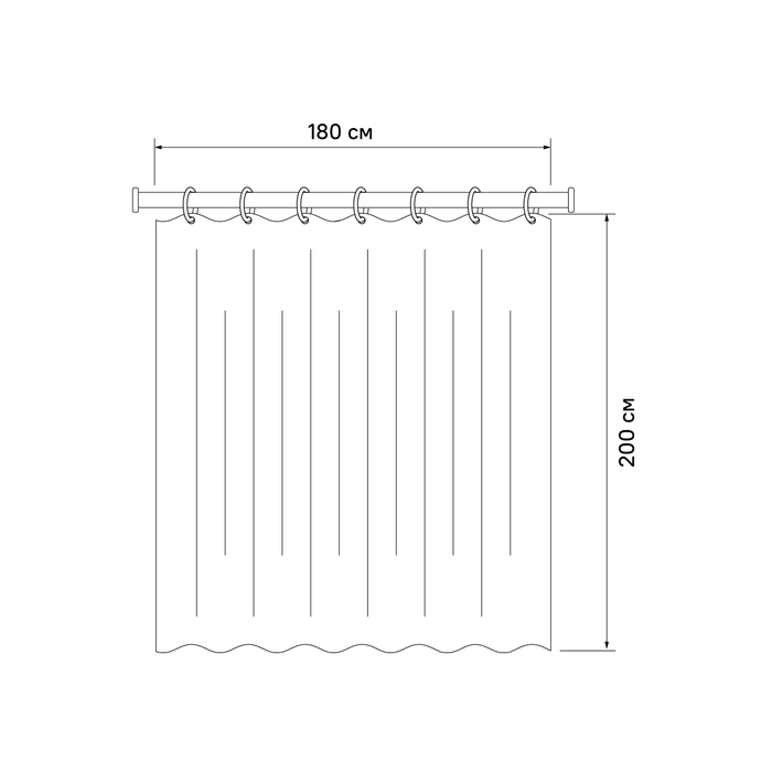 Штора для ванной Iddis Decor D02P218i11 серый