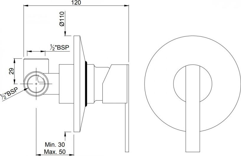 Смеситель для душа Jaquar Fonte FON-CHR-40227