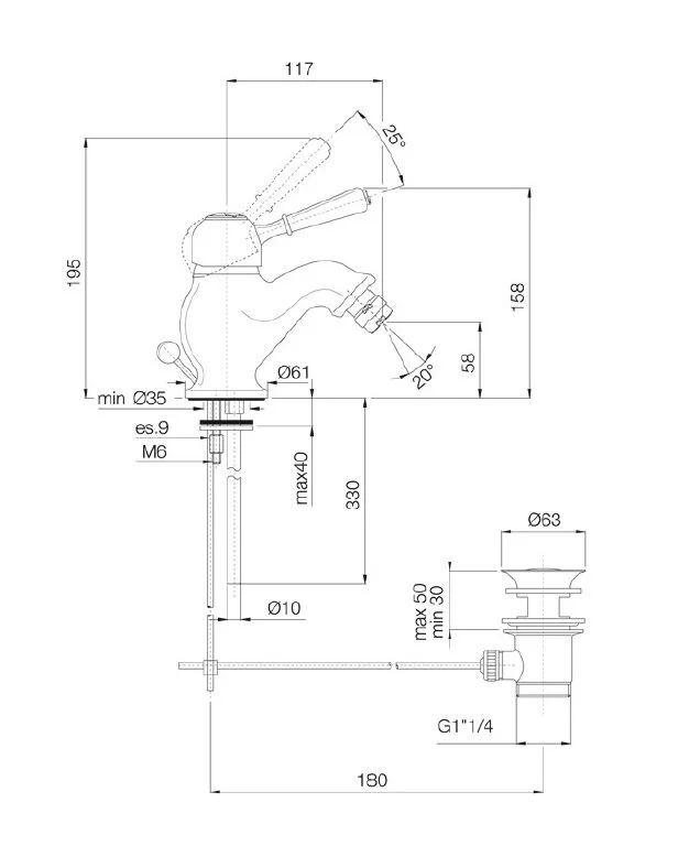 Смеситель для биде Fima Carlo Frattini Bell F3362CR хром