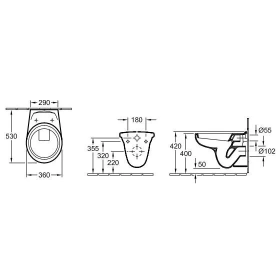 Подвесной унитаз Villeroy&Boch O.novo 7615 1001