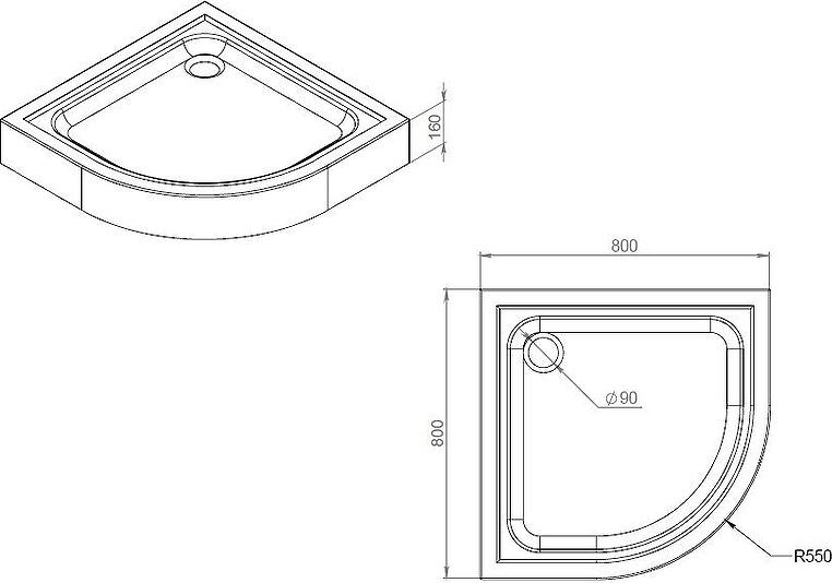 Душевой поддон AM.PM Gem 80x80 W90T-401-080W, белый