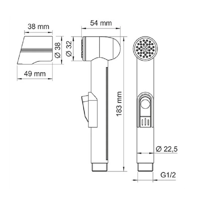 Душ гигиенический WasserKRAFT Tauber 6400 A6451.275.100.092 серый