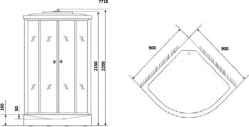 Душевая кабина Niagara Lux 7715G 90x90x220, золото