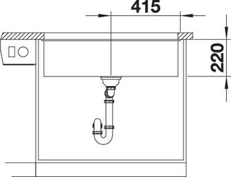 Кухонная мойка Blanco Subline 800-U 523142 тёмная скала