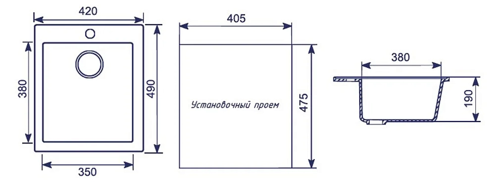 Кухонная мойка Mixline ML-GM14 ML-GM14 (310) серый