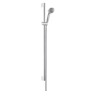 Душевой гарнитур Hansgrohe Crometta 85 Multi 27766000, штанга 90 см, корпус хром, лицевая часть серая