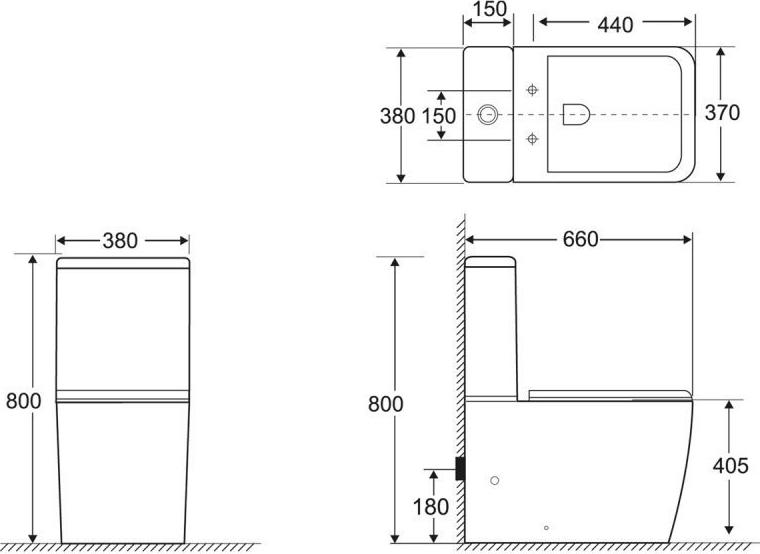 Чаша для унитаза-компакта BelBagno Visto BB319CPR