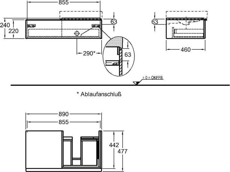 Тумба под раковину 90 см Geberit iCon 840592000, платиновый