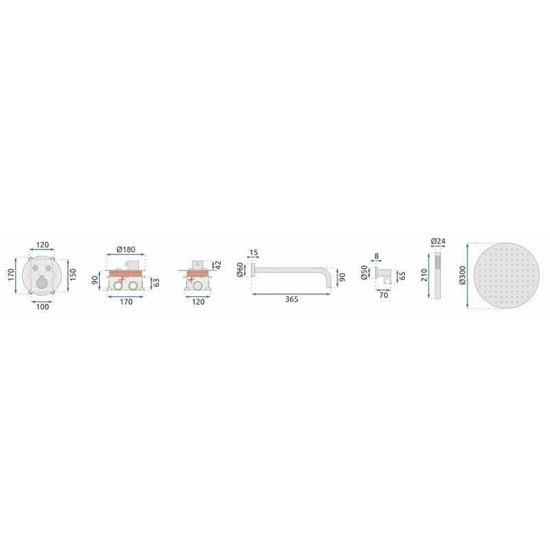 Душевая система Rea Miler + Box REA-P6713 черный