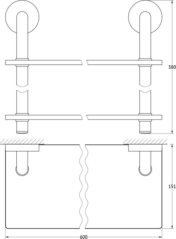 Полка Ellux Elegance ELE 037 2-ярусная 60 см