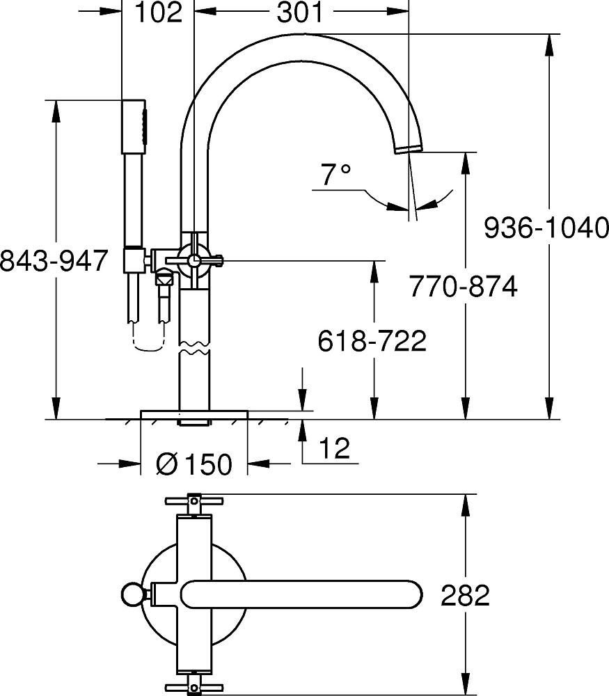 Смеситель Grohe Atrio New 25044003 напольный