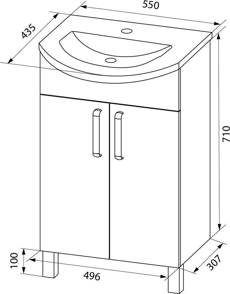 Тумба под раковину Iddis Optima Home 55 OPH55WFi95, белый