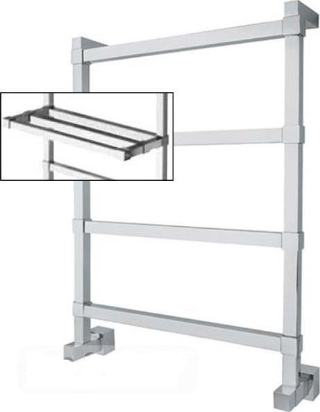 Полотенцесушитель водяной Margaroli Panorama 742-4 7424704CRP1 с полкой, хром