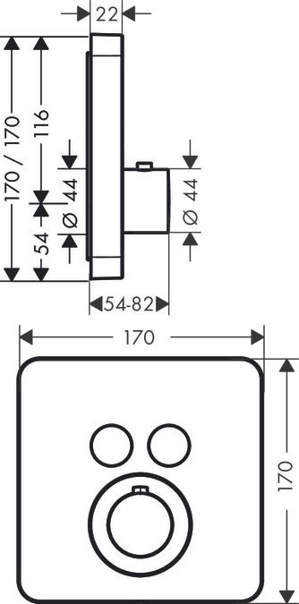 Термостат для душа Axor ShowerSelect 36707800, сталь