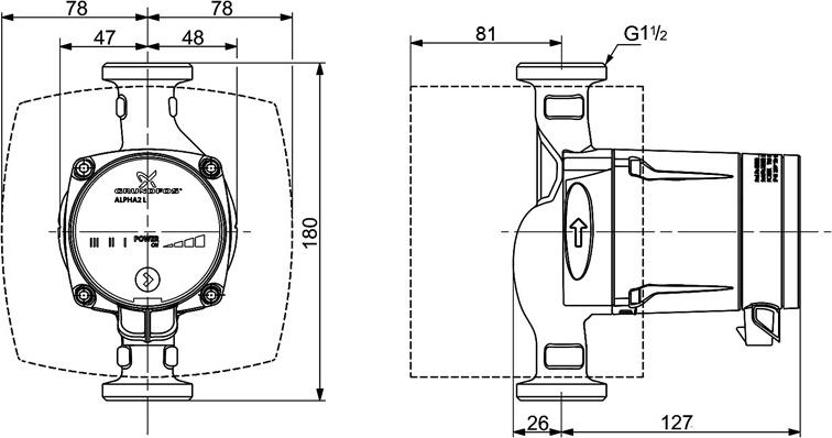 Циркуляционный насос Grundfos Alpha2 L 25-40 180