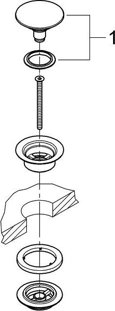 Донный клапан Grohe 65807BE0 никель, глянец