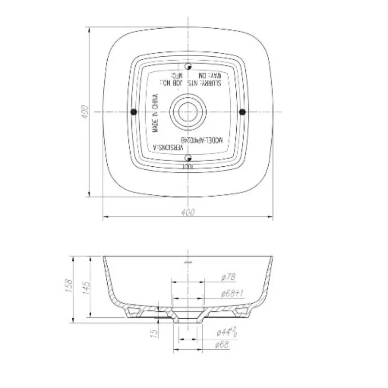 Раковина накладная Arrow AP41024B-7 бежевый