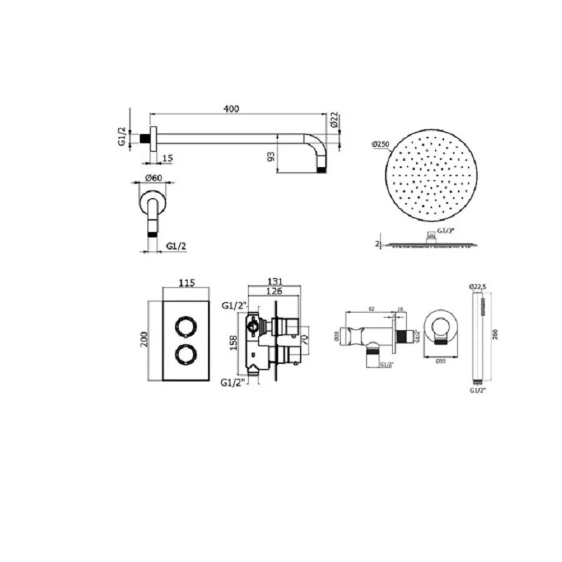 Душевая система Plumberia Selection Ixo KITXOT18QNO черный