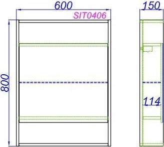 Шкаф-зеркало 60 дуб канадский Aqwella Сити SIT0406DK