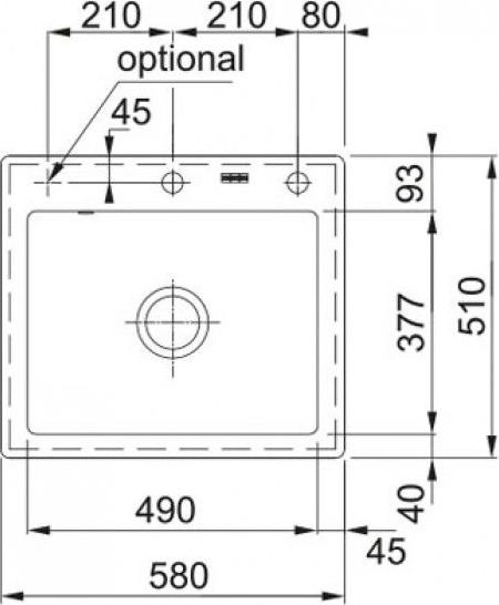 Кухонная мойка 58 см Franke Mythos MTK 610-58 124.0380.249, жемчужный серый