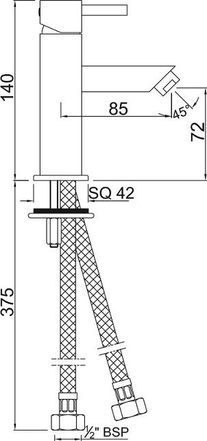 Смеситель для раковины Jaquar Kubix-F KUB-CHR-35025B, хром