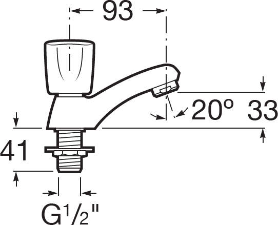 Кран для раковины Roca Brava 5A4330C00 без смешивания