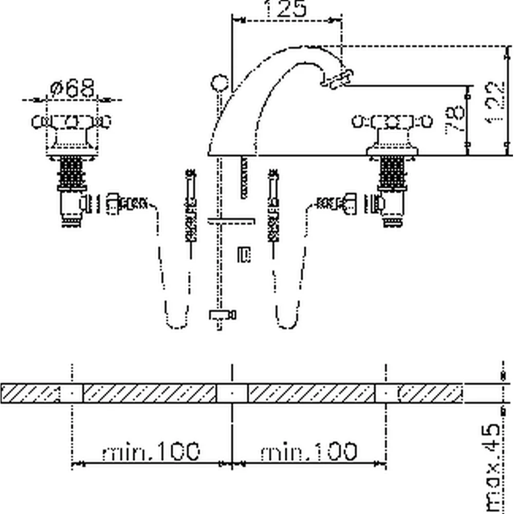 Смеситель для раковины Huber Victorian VT00101027 бронза